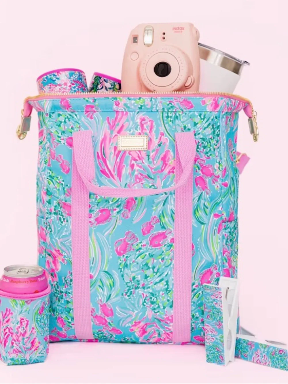 NWT LILY Pulitzer Insulted Backpack Cooler bag Large Capacity, best fishes
